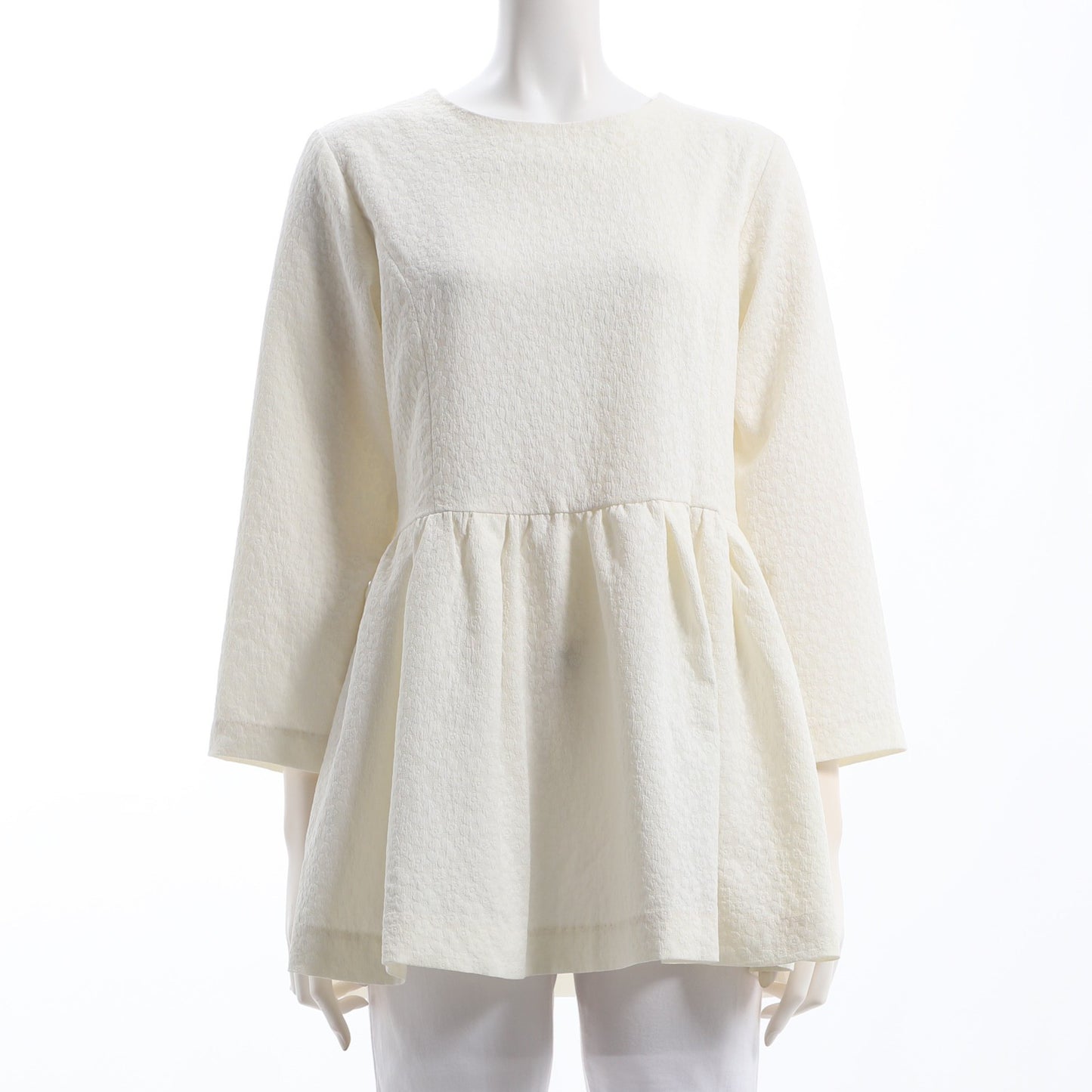 ジャガードペプラムブラウス