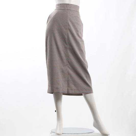 チェック柄タイトスカート