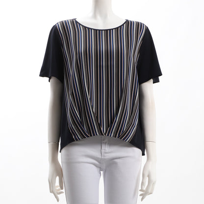 タックインデザインストライプブラウス