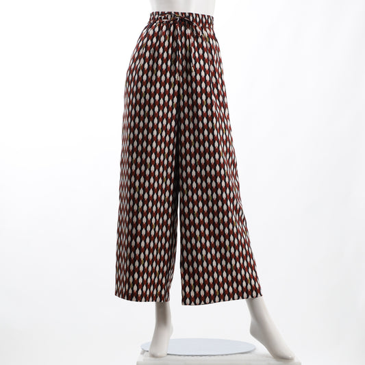 ジオメトリック柄ドロストワイドパンツ