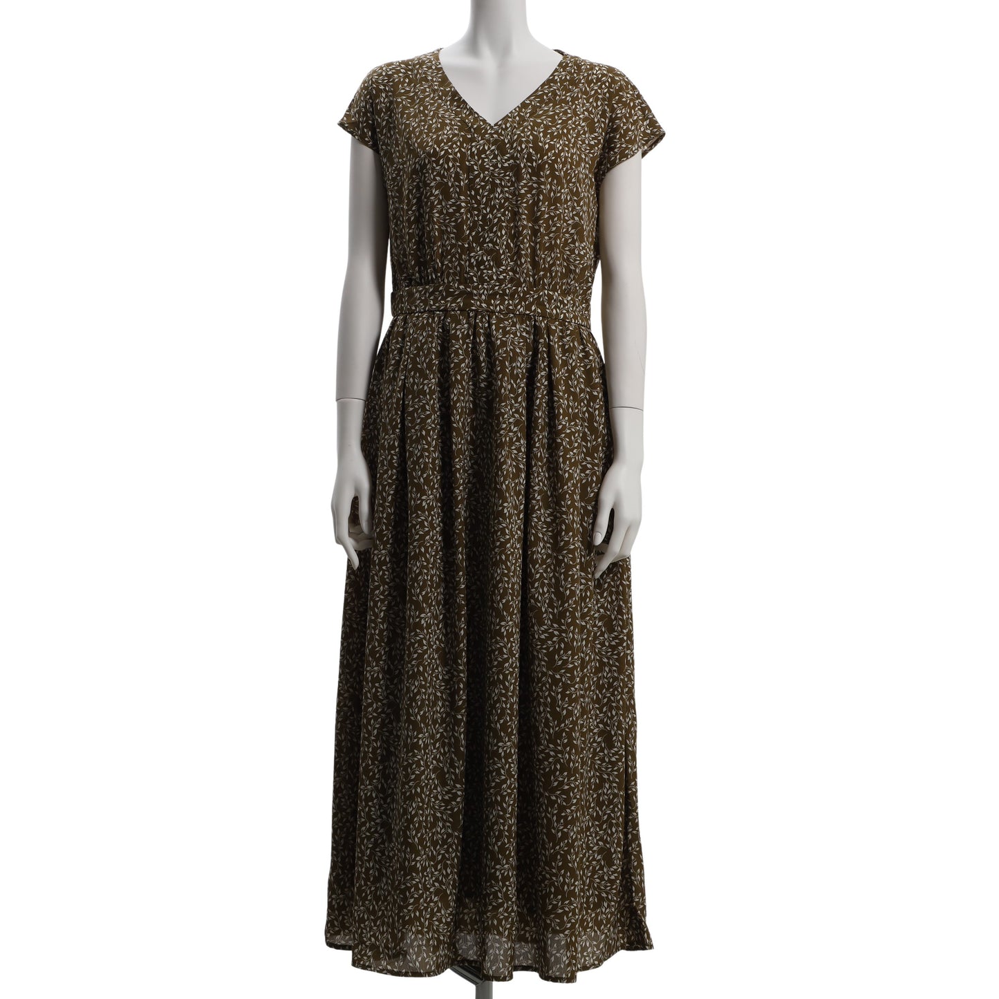 シフォンフラワープリントVネック総柄ワンピース