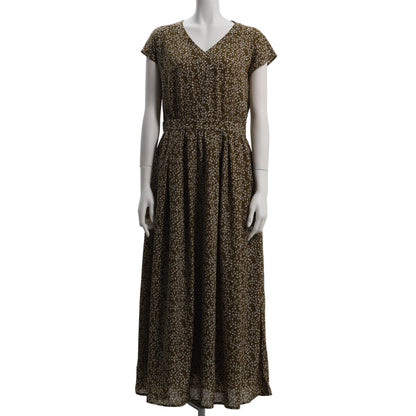 シフォンフラワープリントVネック総柄ワンピース