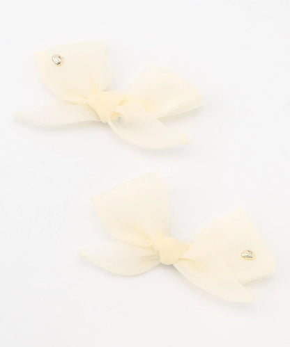 チュールリボン シュークリップ【アイボリー】