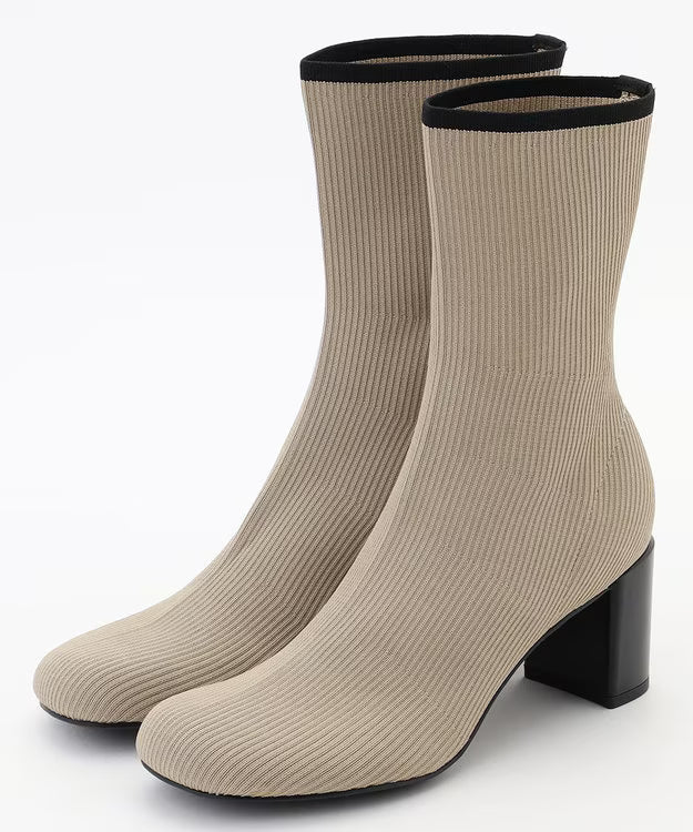 オブリークトゥ ブーツ【カーキベージュ】