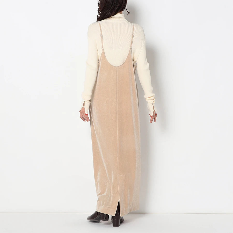 メタリックファイバーキャミソールワンピース