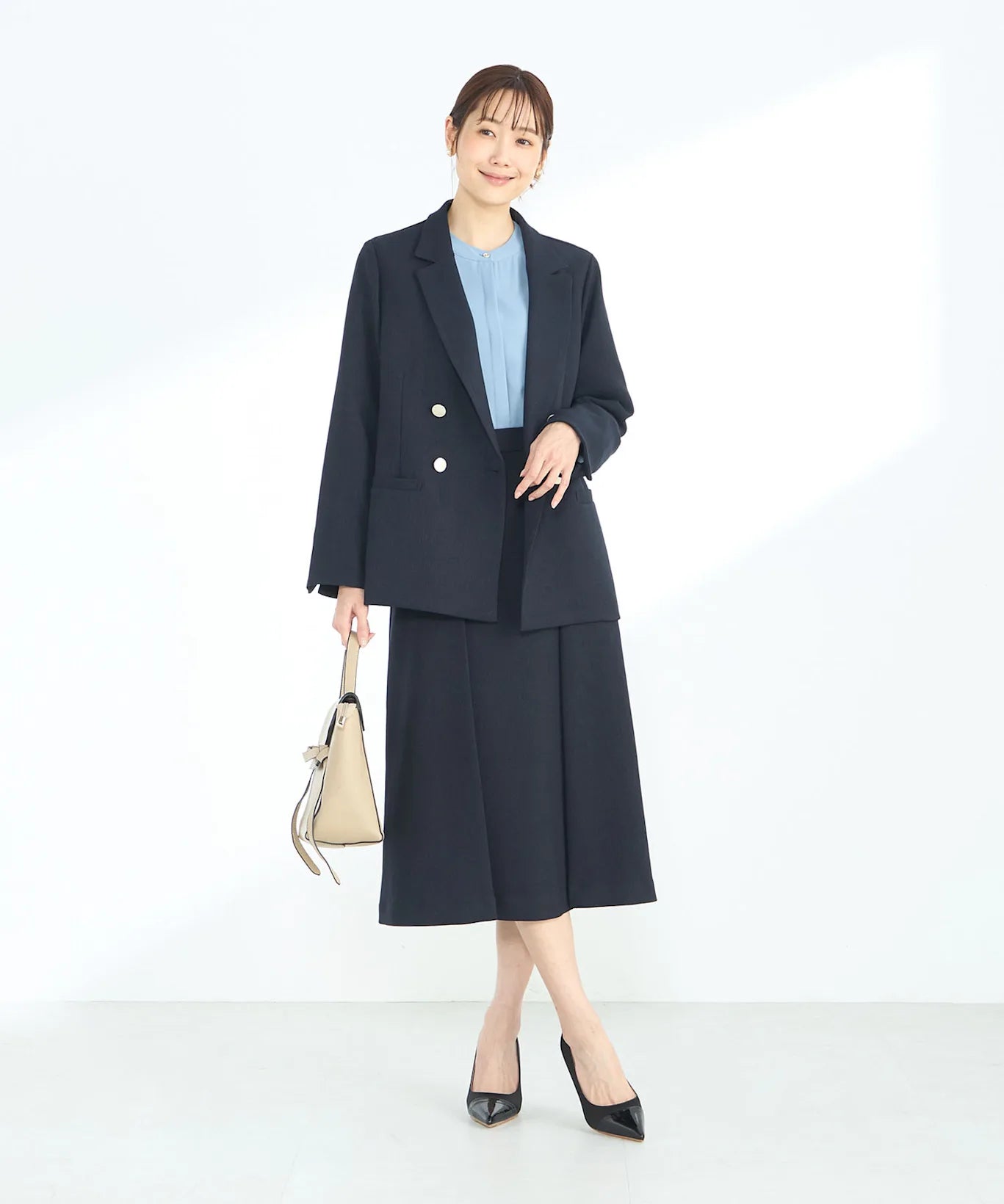 【セットアップ】バックゴムフレアスカート