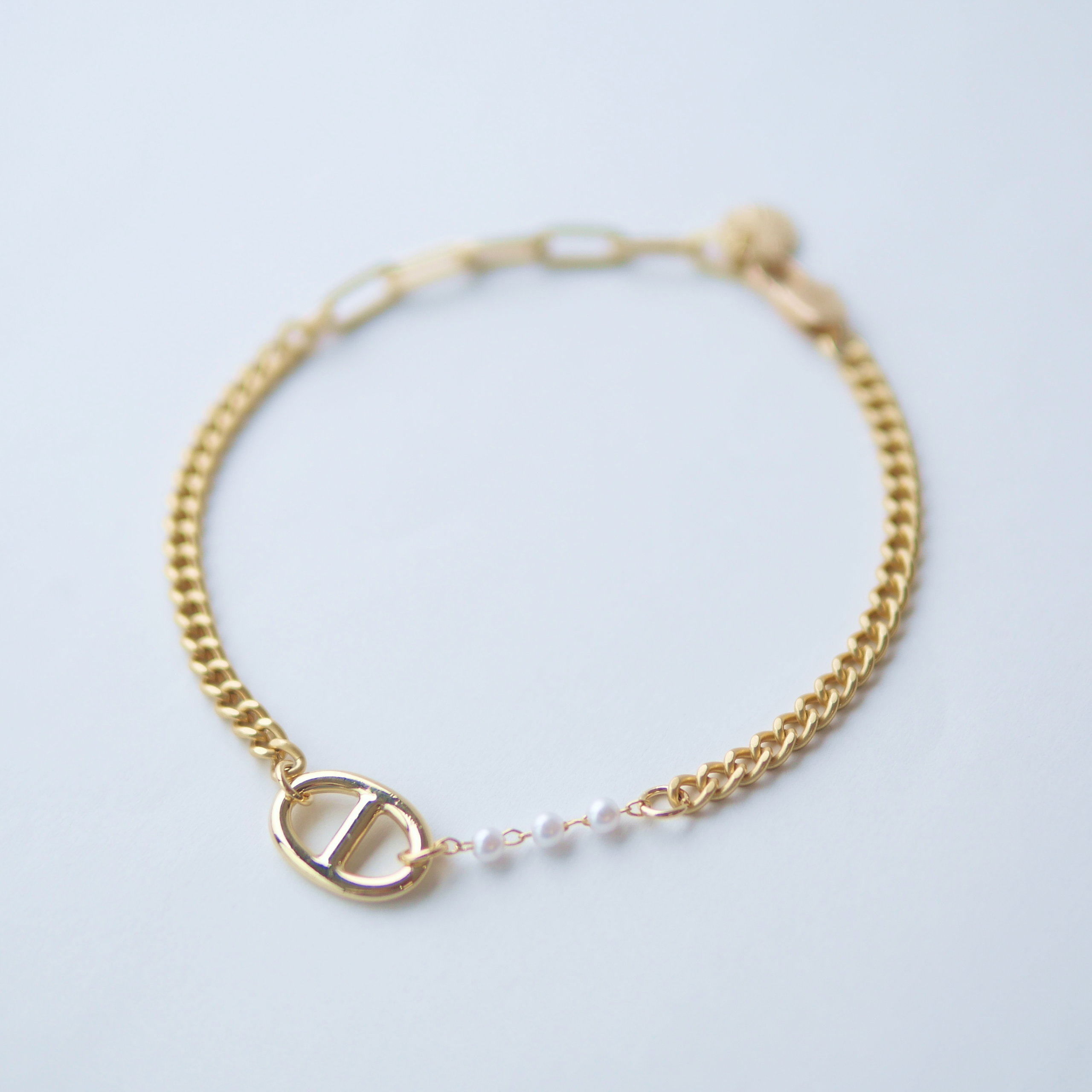 アンカーチェーン＊パールブレスレット