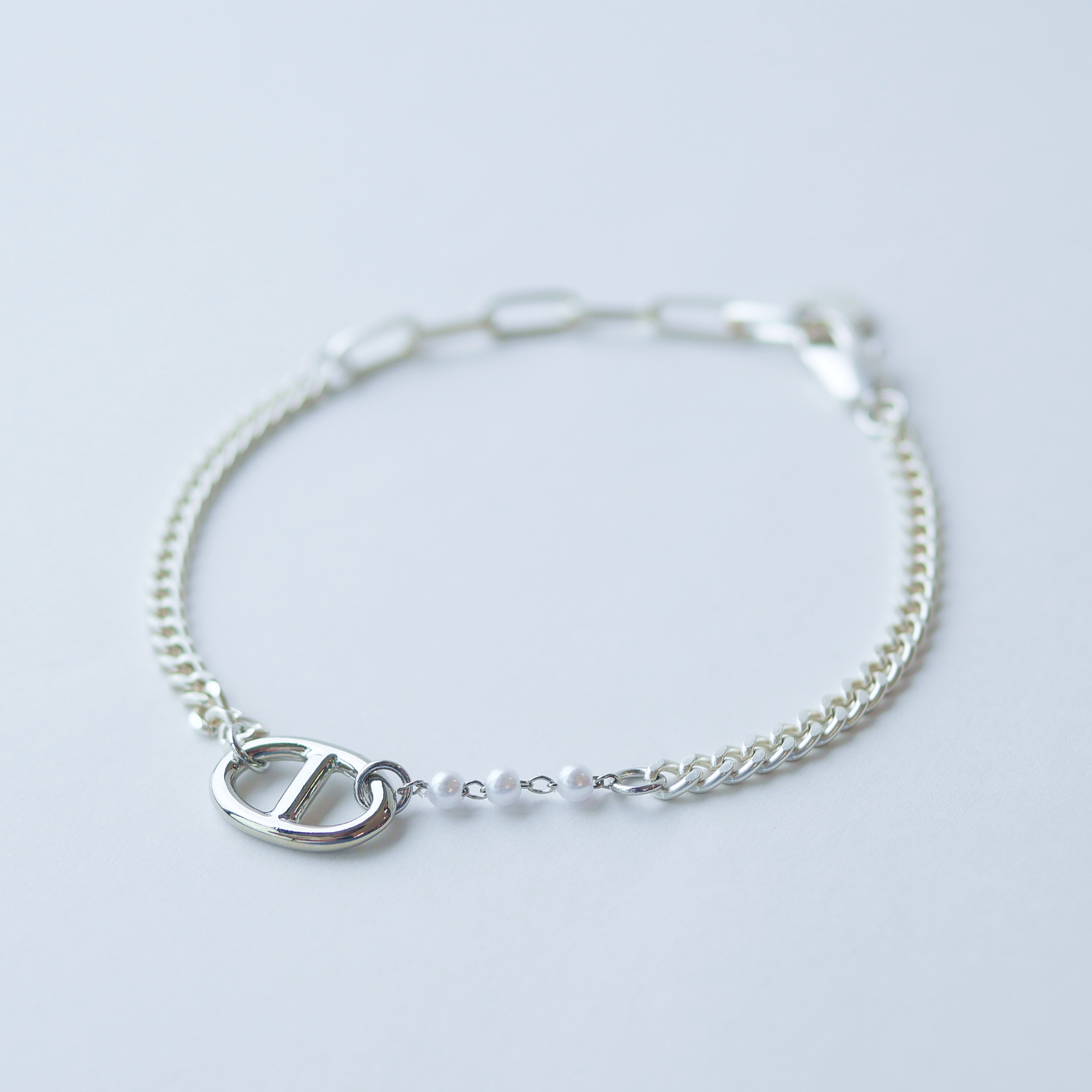 アンカーチェーン＊パールブレスレット