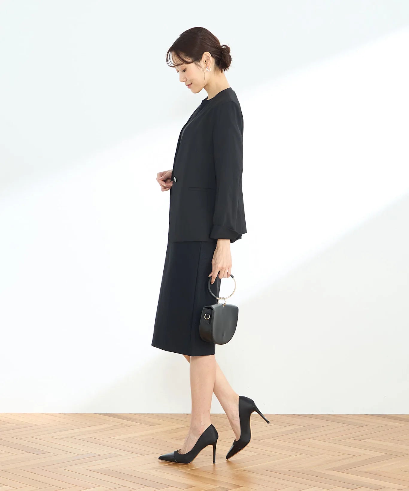 【セットアップ】高機能素材ノーカラージャケット