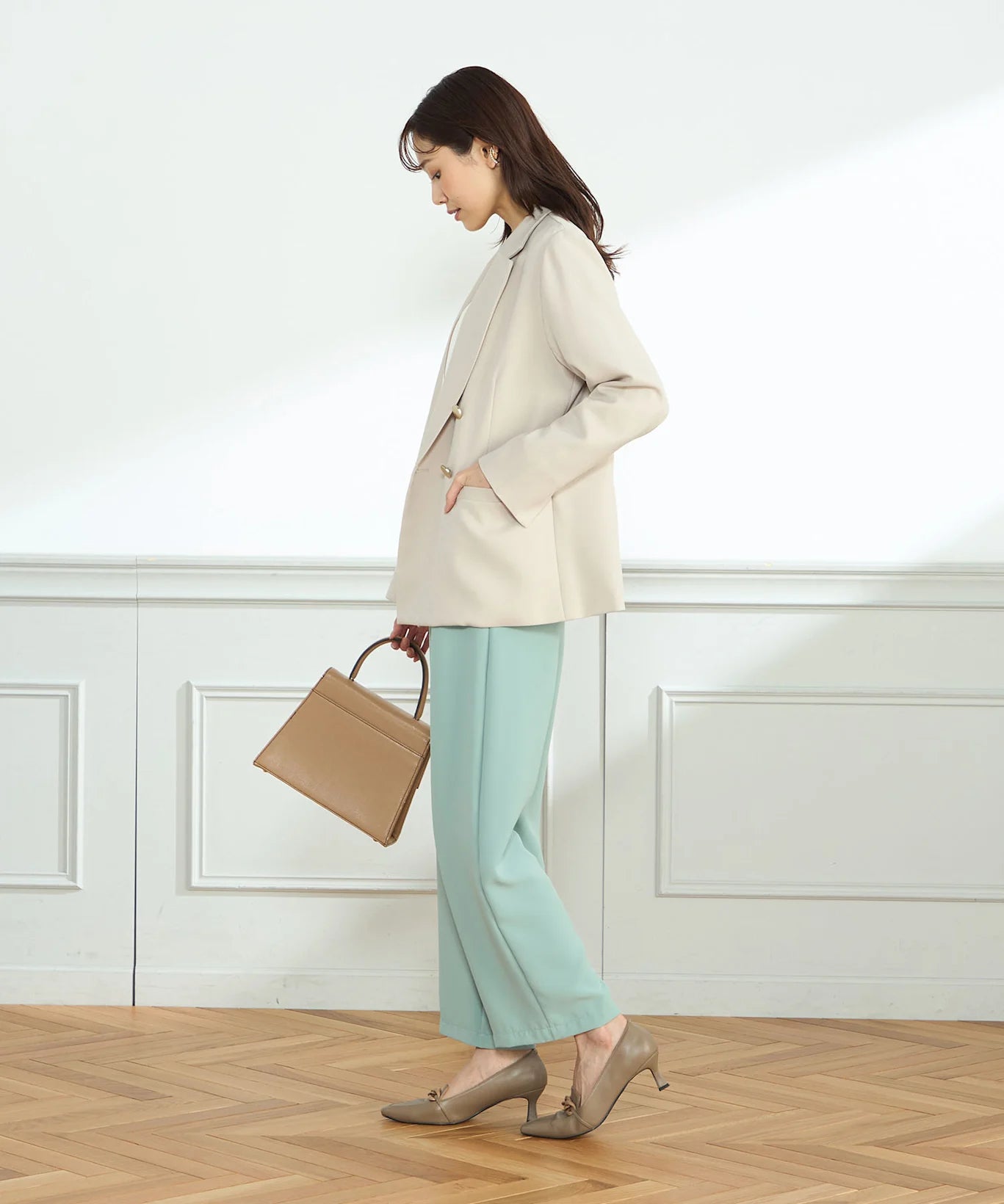 【セットアップ】ダブルブレストテーラードジャケット