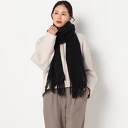 ふんわり無地ストール【ブラック】