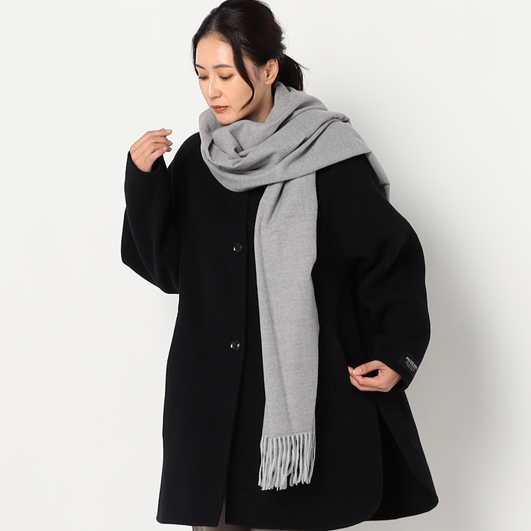 ふんわり無地ストール【グレー】