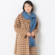 ふんわり無地ストール【ブルー】