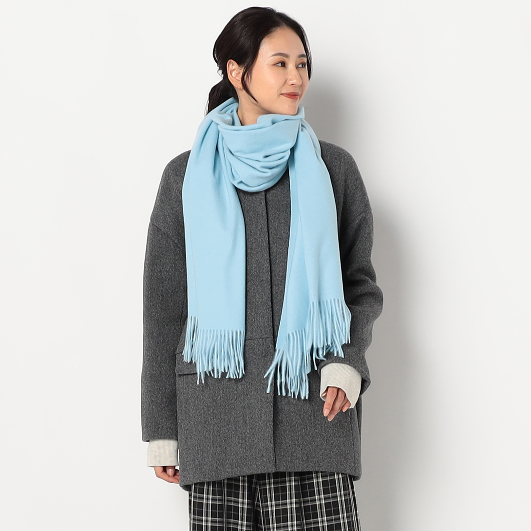 ふんわり無地ストール【サックスブルー】