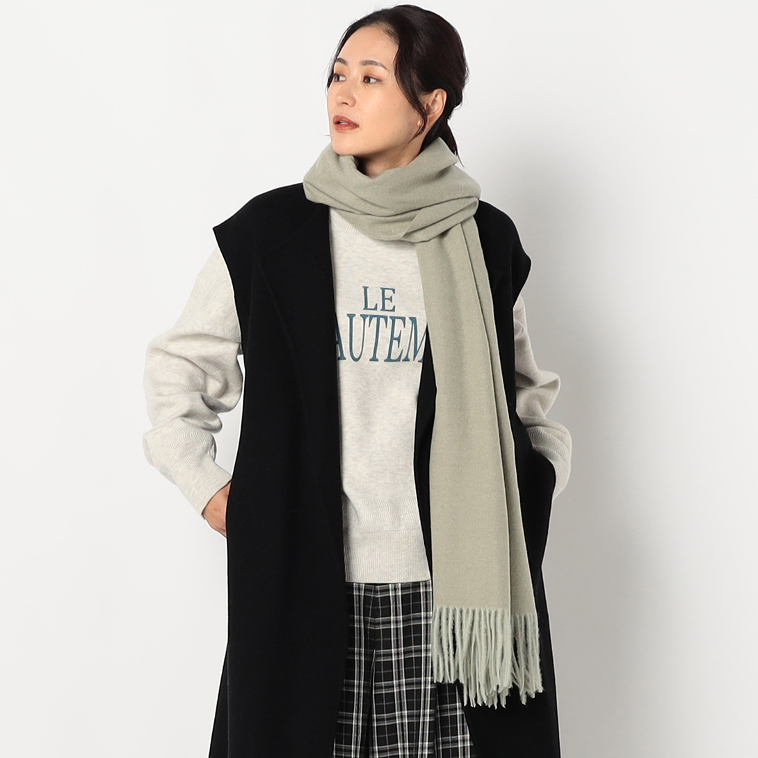 ふんわり無地ストール【グリーン】