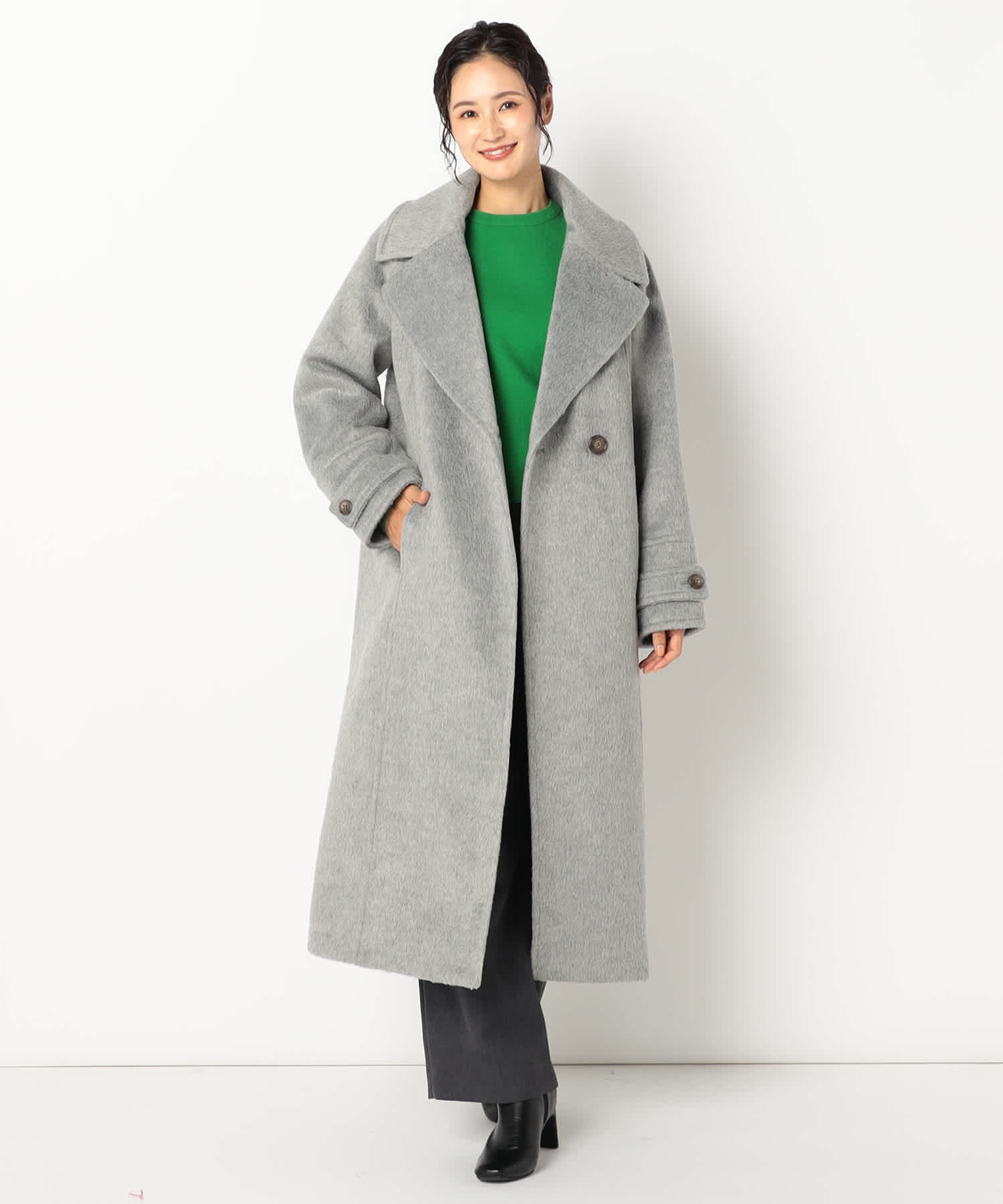 【特別価格20%OFF】ウールシンプルロングコート