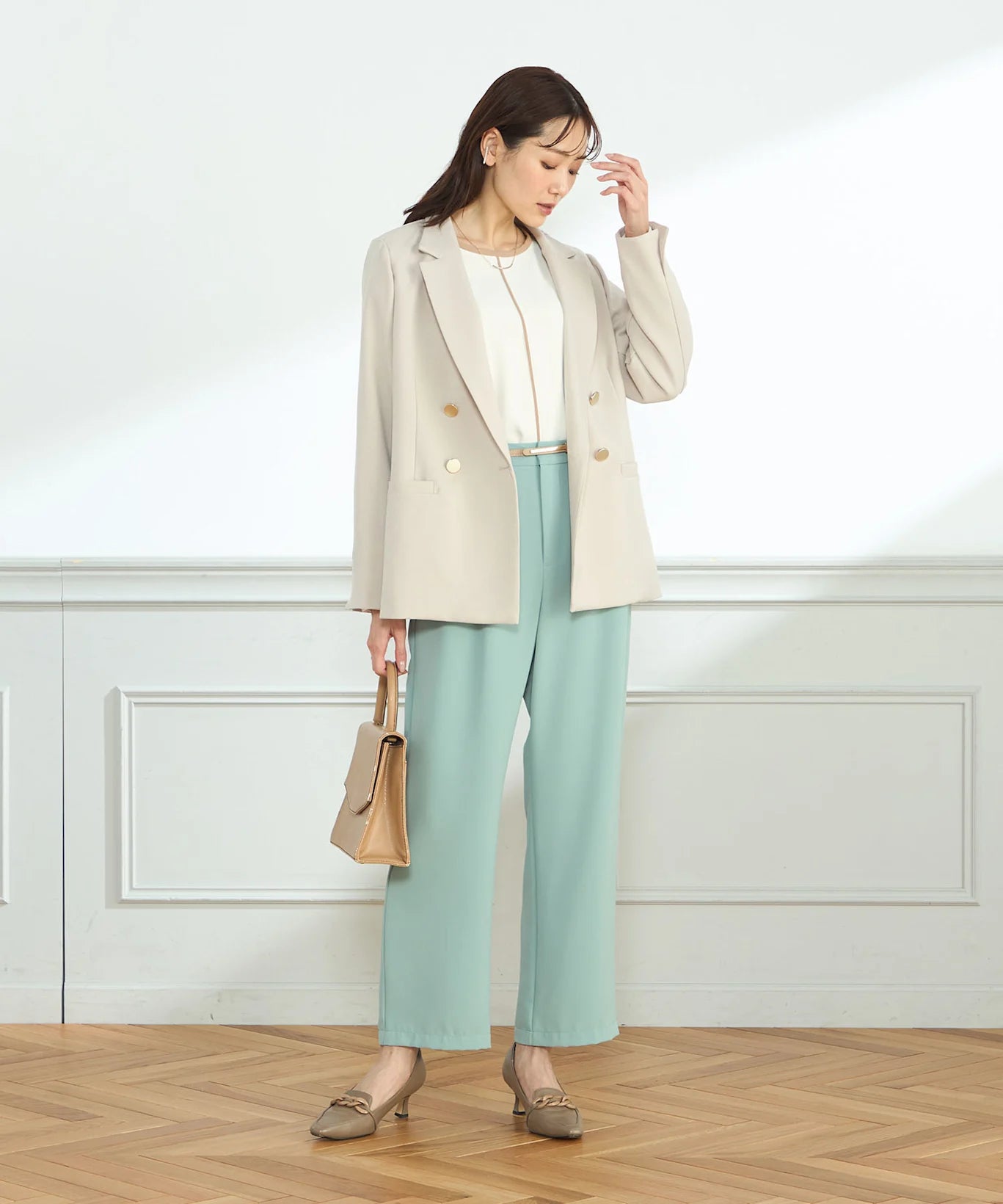 【セットアップ】ダブルブレストテーラードジャケット