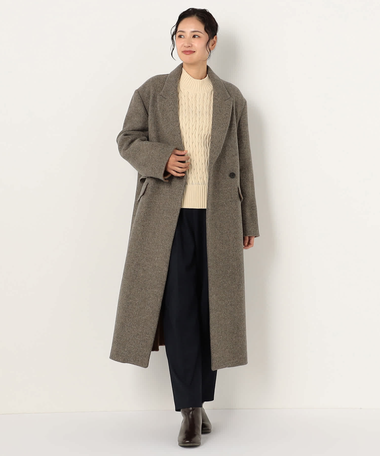 【特別価格20%OFF】ウールエレガントロングコート