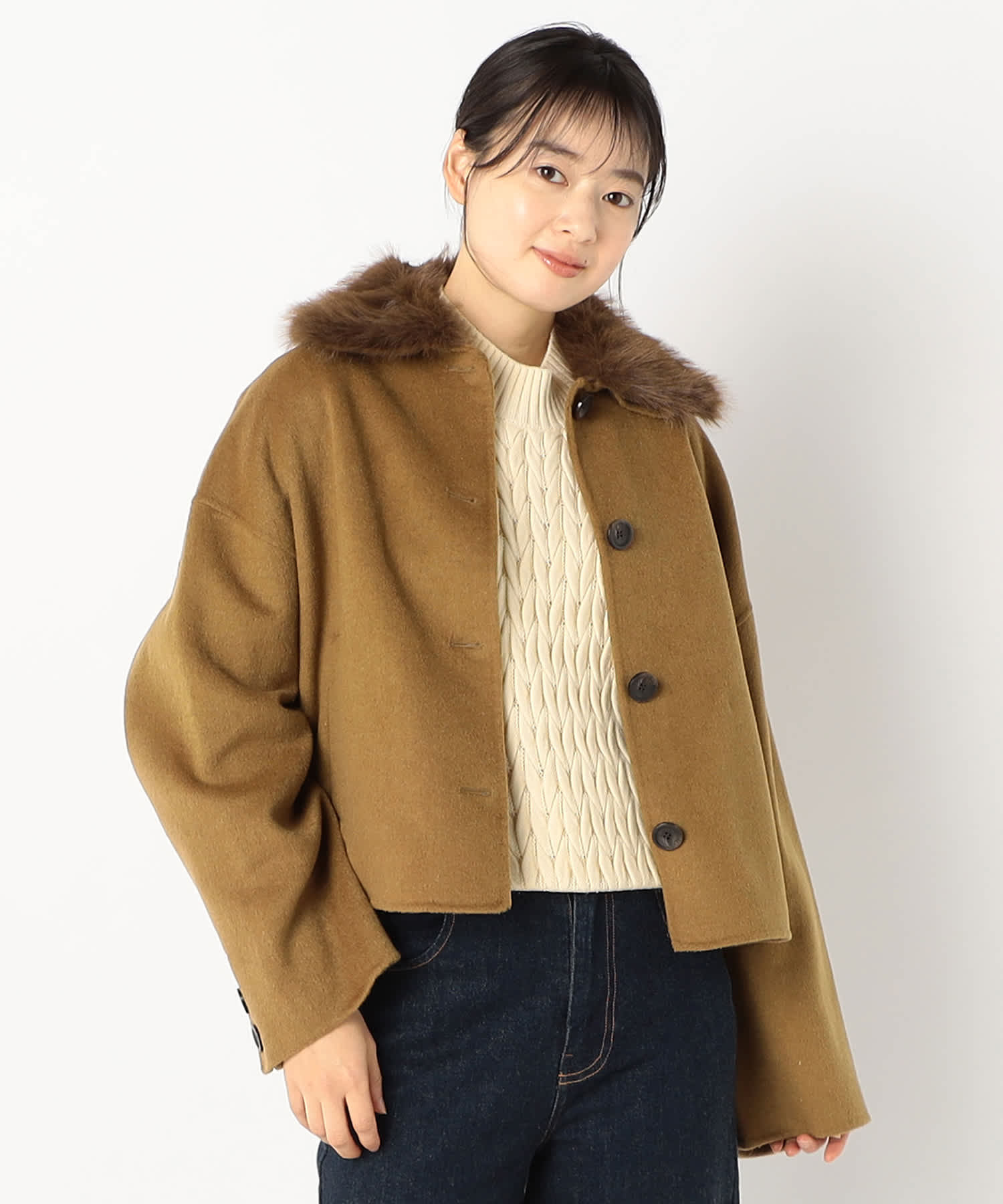 【特別価格20%OFF】ファーウールコート