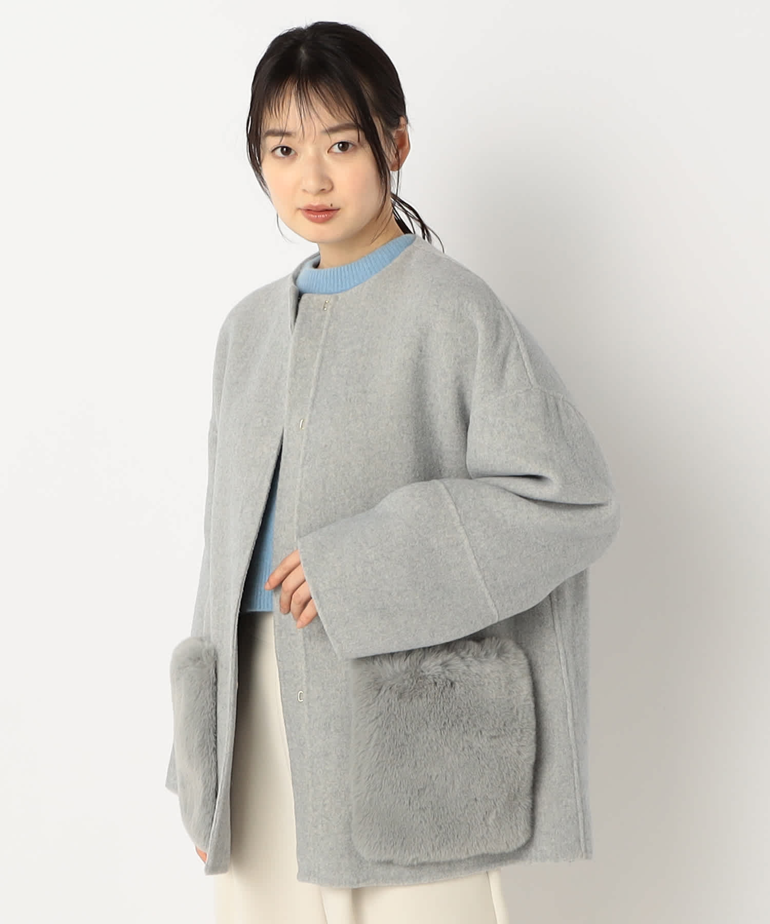 【特別価格20%OFF】ファーシンプルアウター