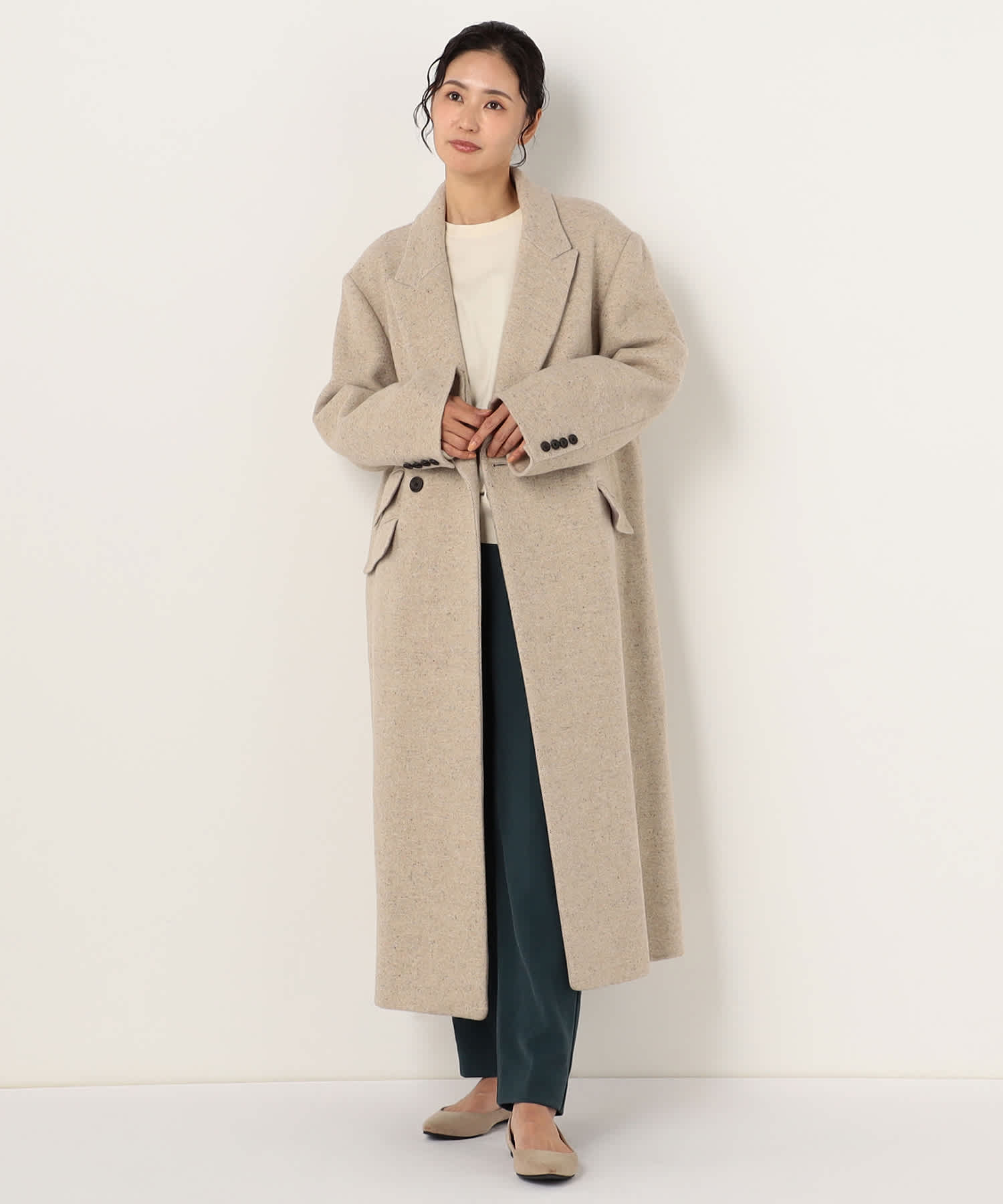 【特別価格20%OFF】ウールエレガントロングコート