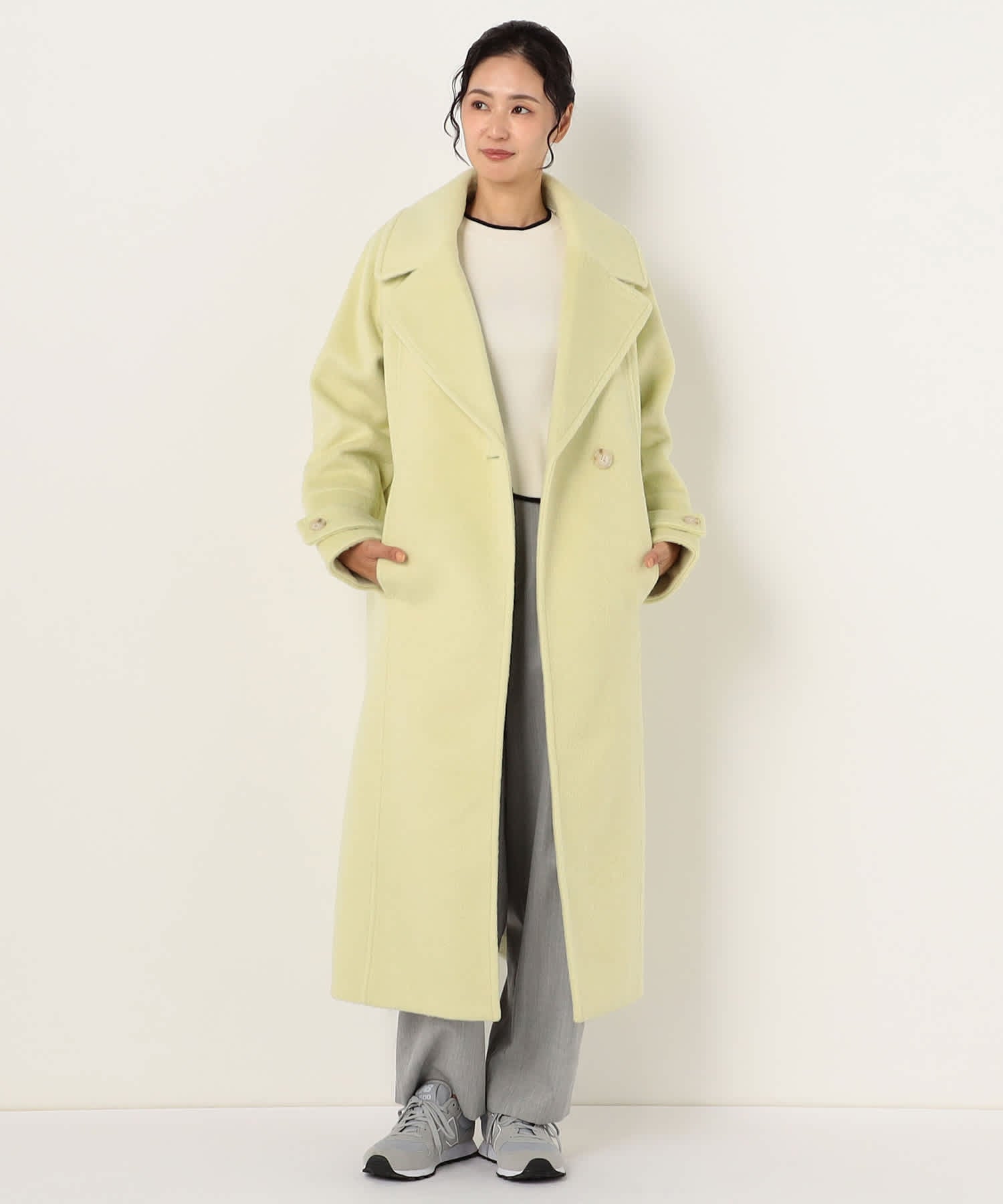 【特別価格20%OFF】ウールシンプルロングコート