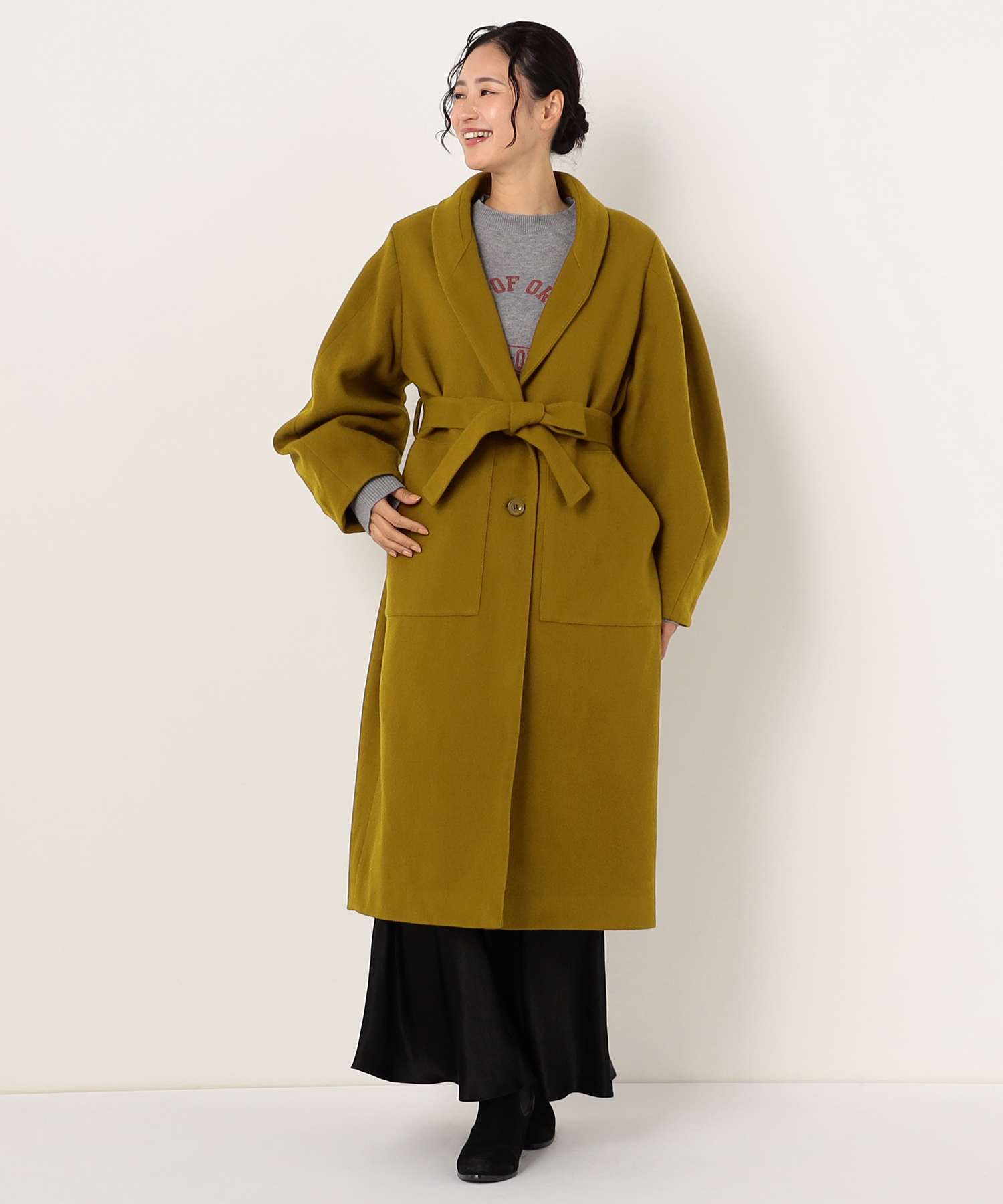 【特別価格20%OFF】ベルト付きラップコート