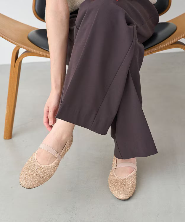 ラウンドファー パンプス【ピンクラメ】