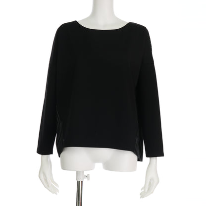 ストライプ柄切り替えジップデザインカットソー