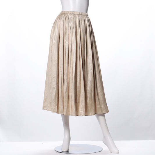 レザー見えサテンギャザースカート