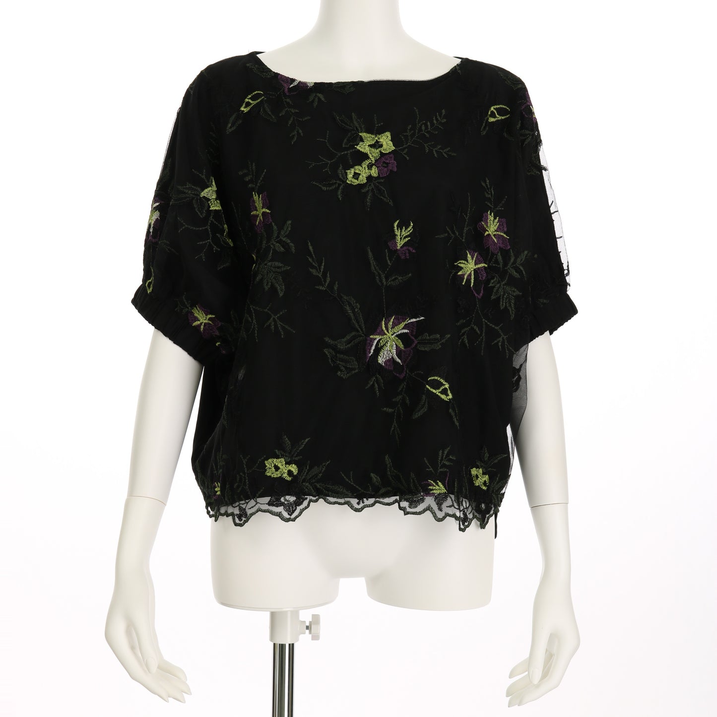 チュールレースドルマンスリーブブラウス