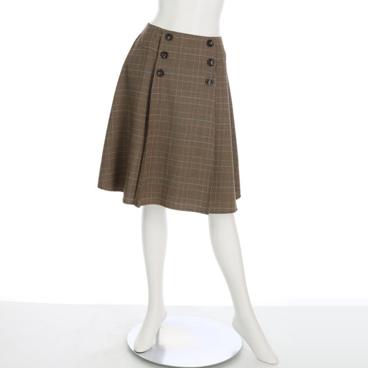 フロントボタンチェック柄スカート