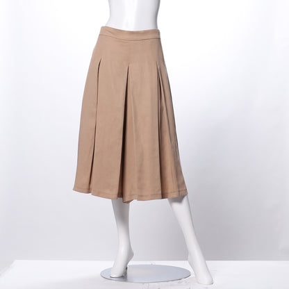 バックゴムフロントタックガウチョパンツ