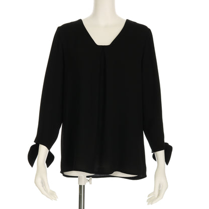 胸元タック袖リボンブラウス