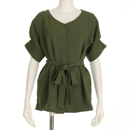 ボタン袖デザインブラウス