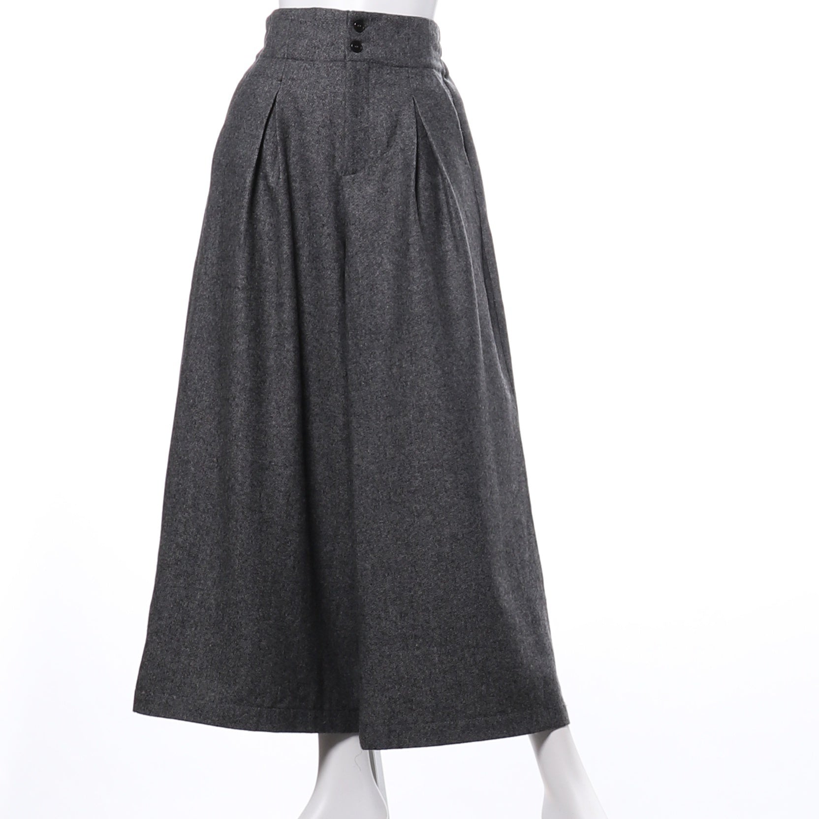 ツイードフロントボタンタック入りフレアパンツ