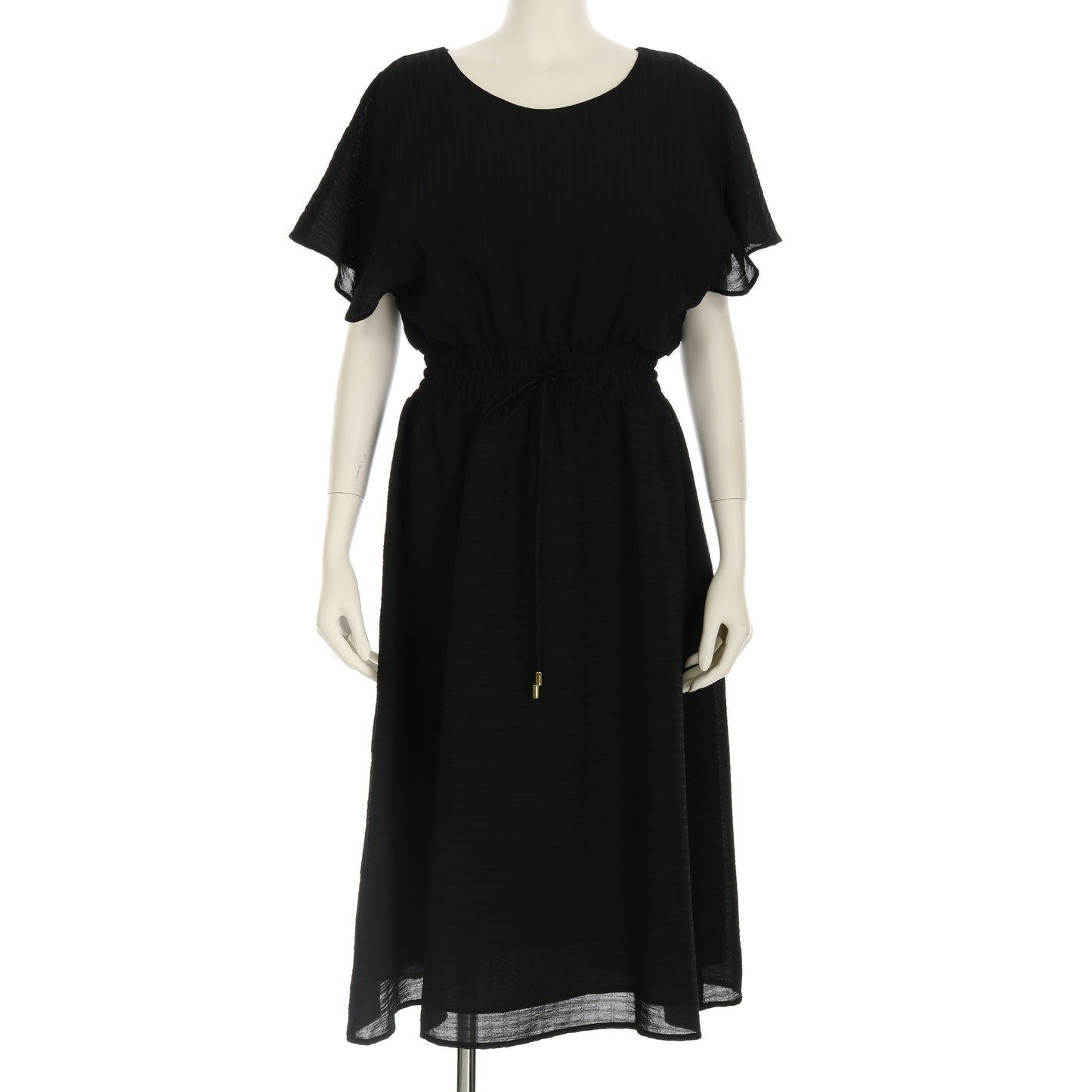 ドロストデザイン織り柄ワンピース