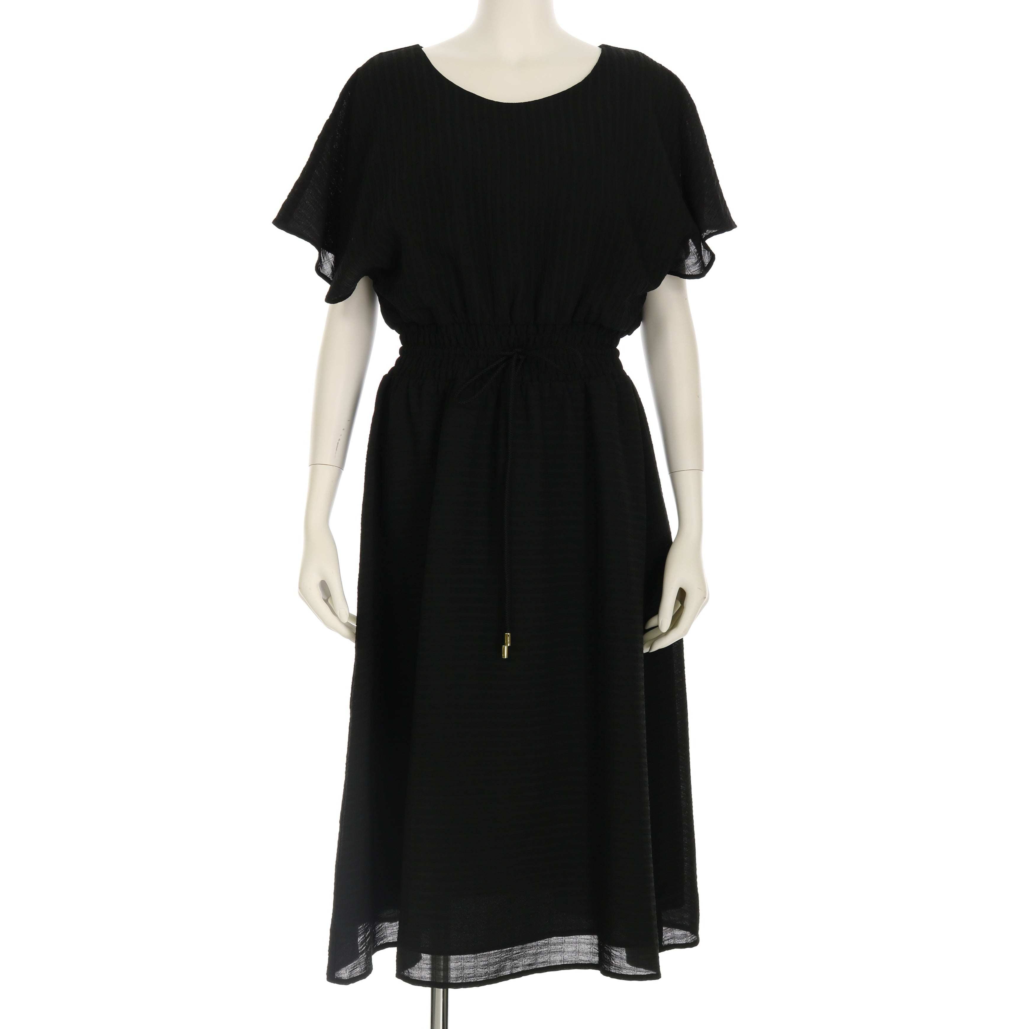 ドロストデザイン織り柄ワンピース