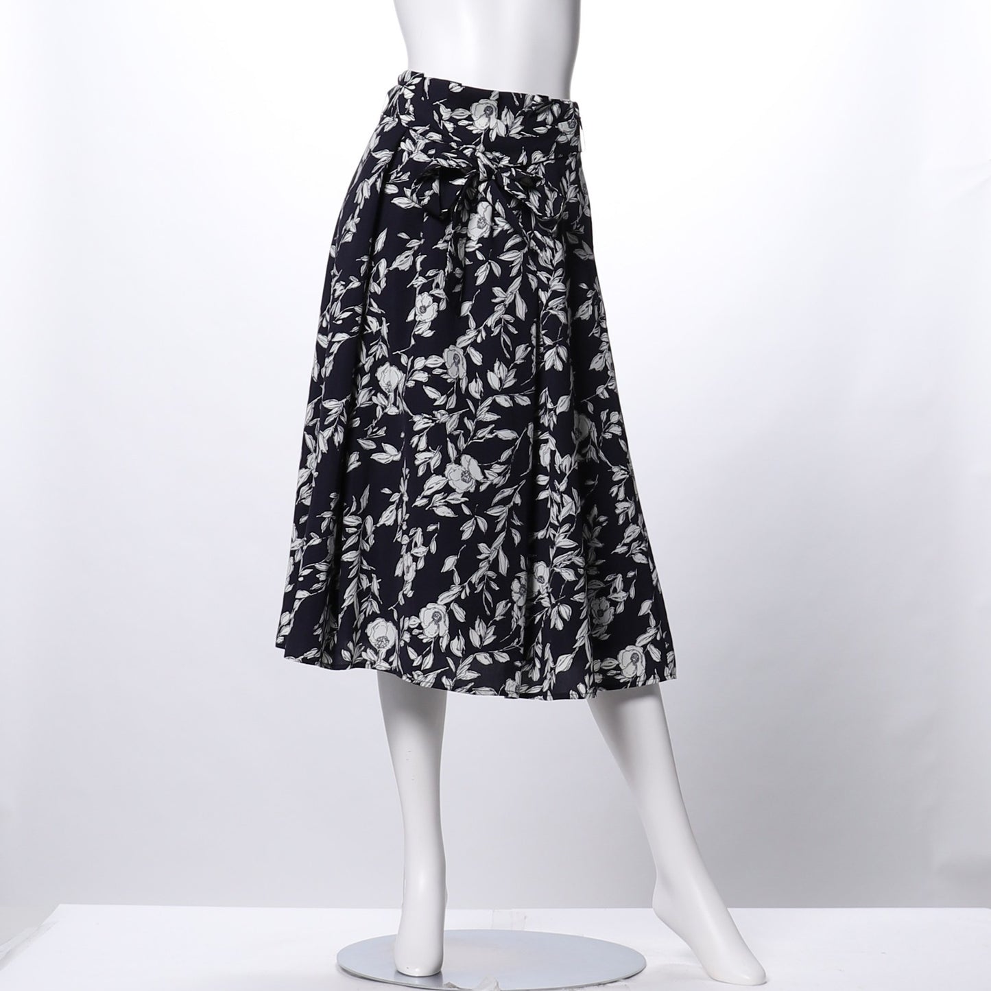 MNフラワープリントウエストリボンスカート