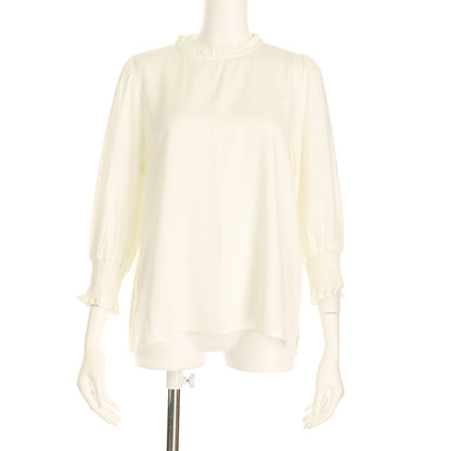 袖口シャーリングブラウス