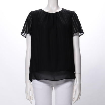 シャドーストライプ柄透け感ブラウス