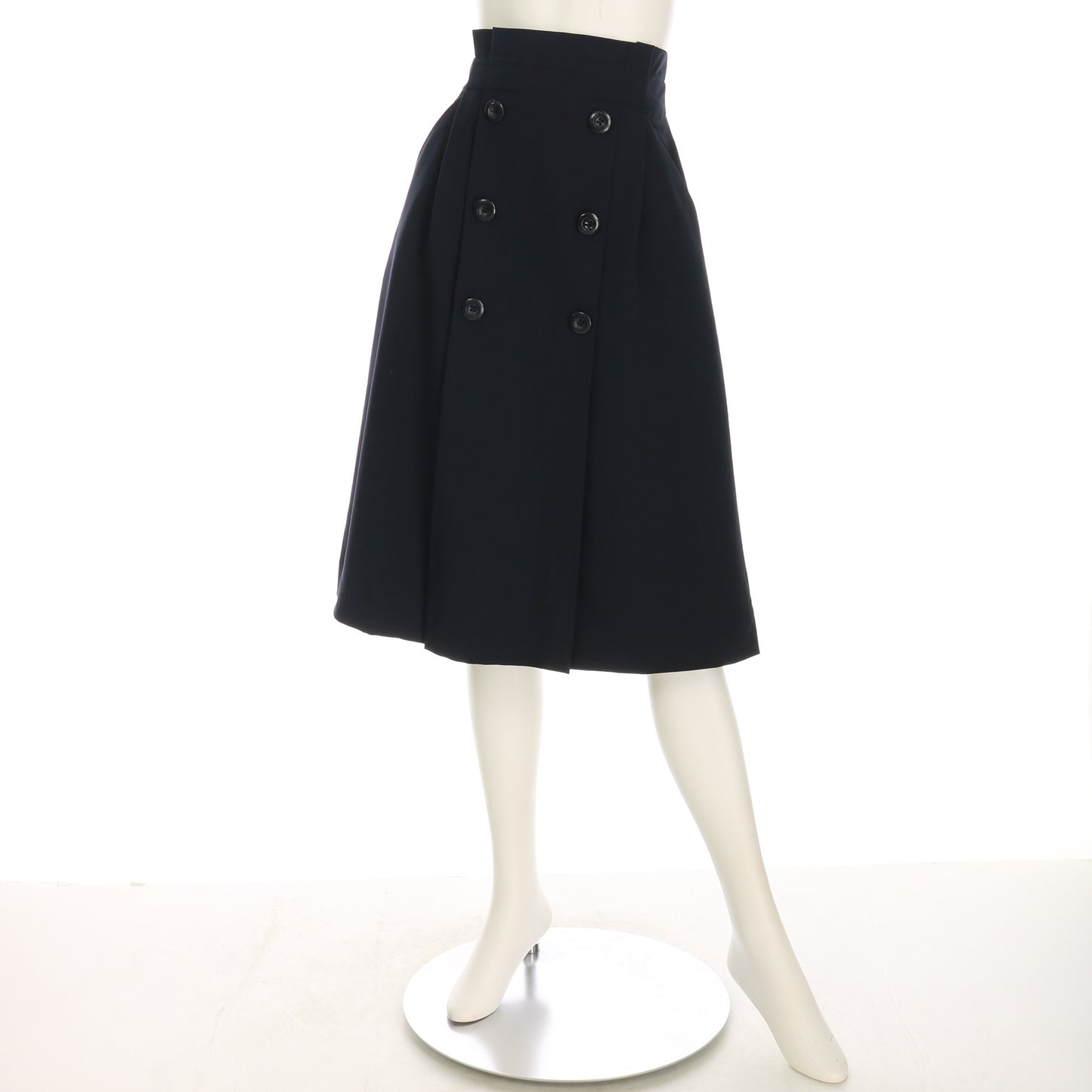 トレンチ風タック入りフレアスカート