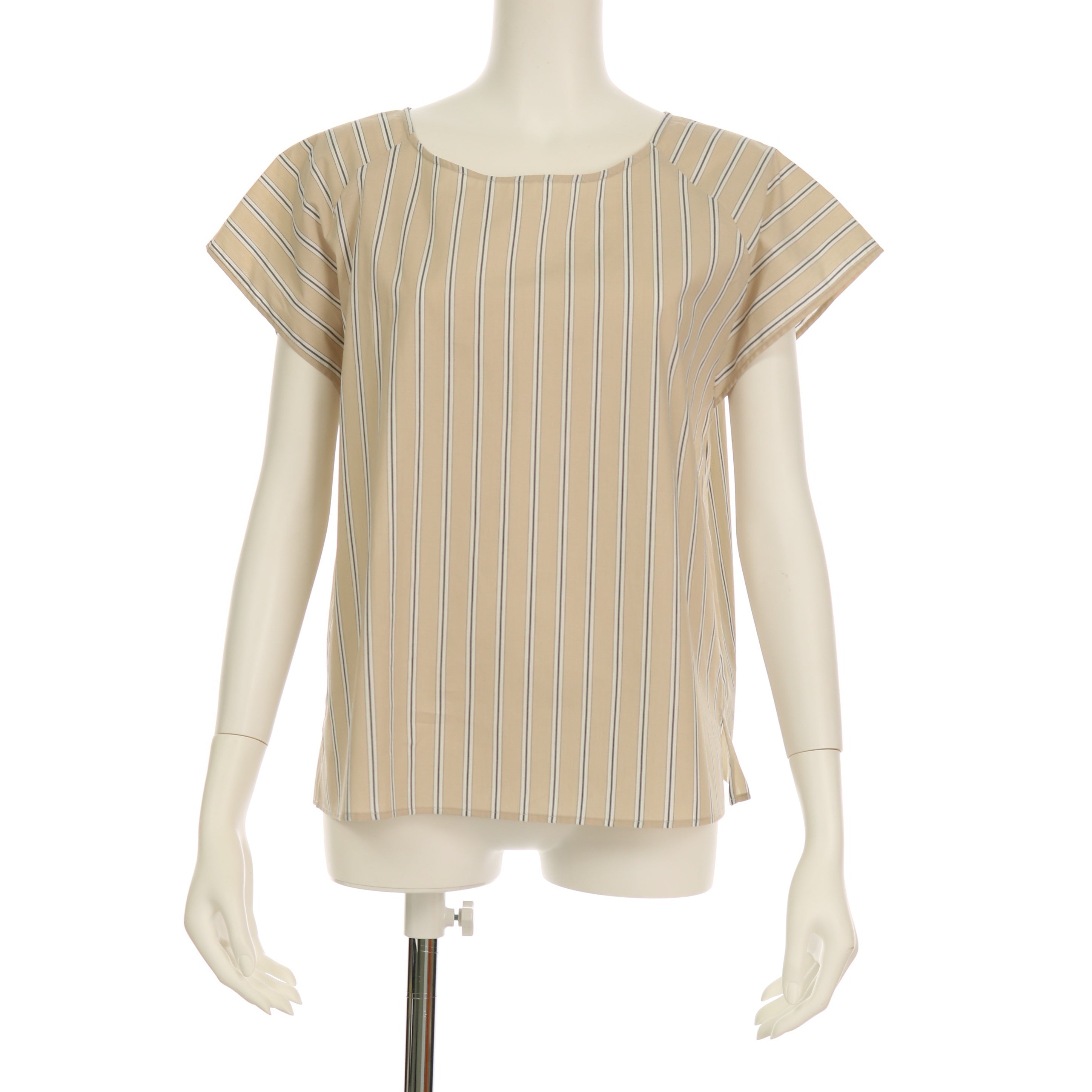 ストライプ柄コットンブラウス