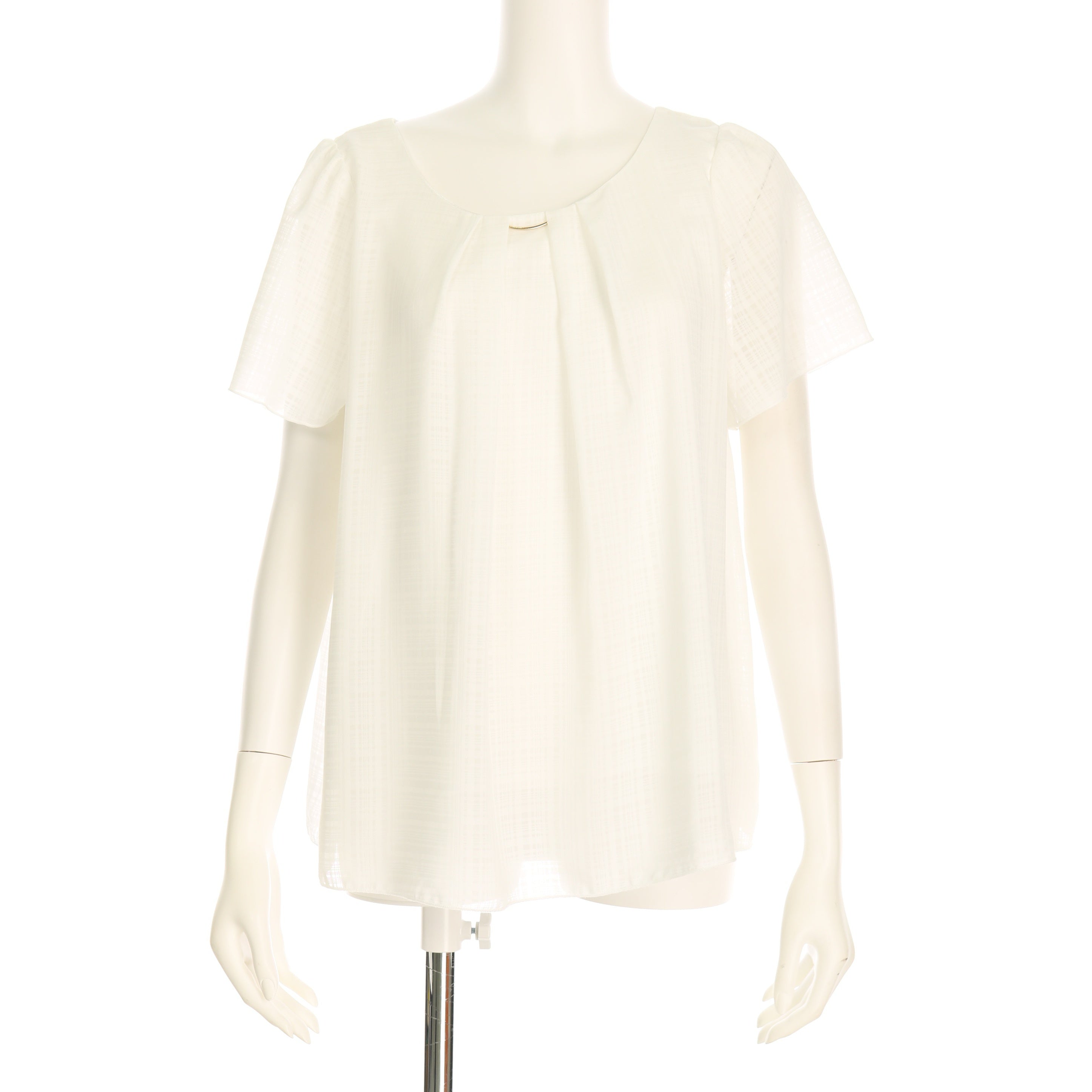 シャドーチェックメタルパーツブラウス