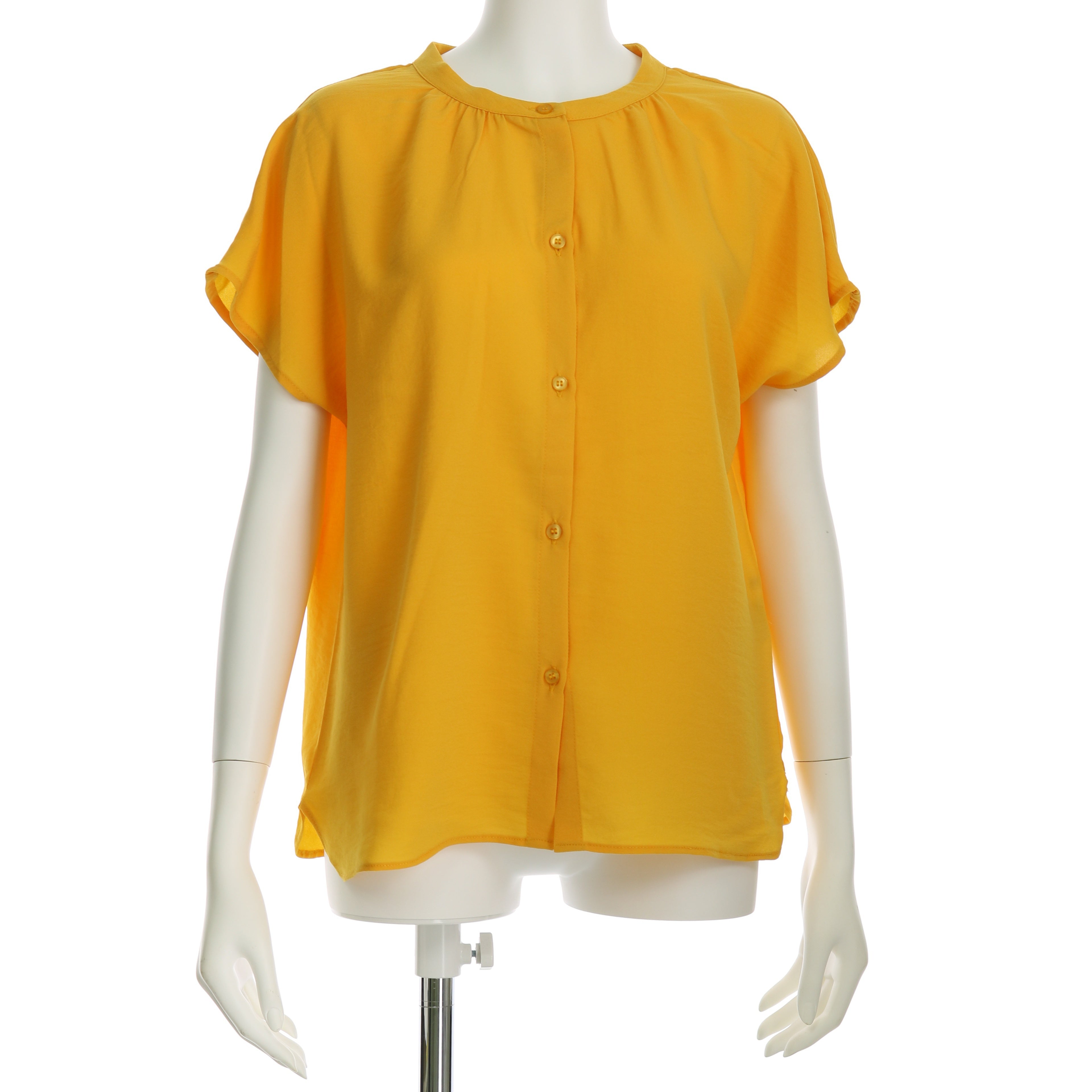 スタンドネックフロントボタンブラウス