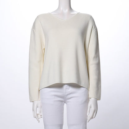 Vネックドロップショルダーニット