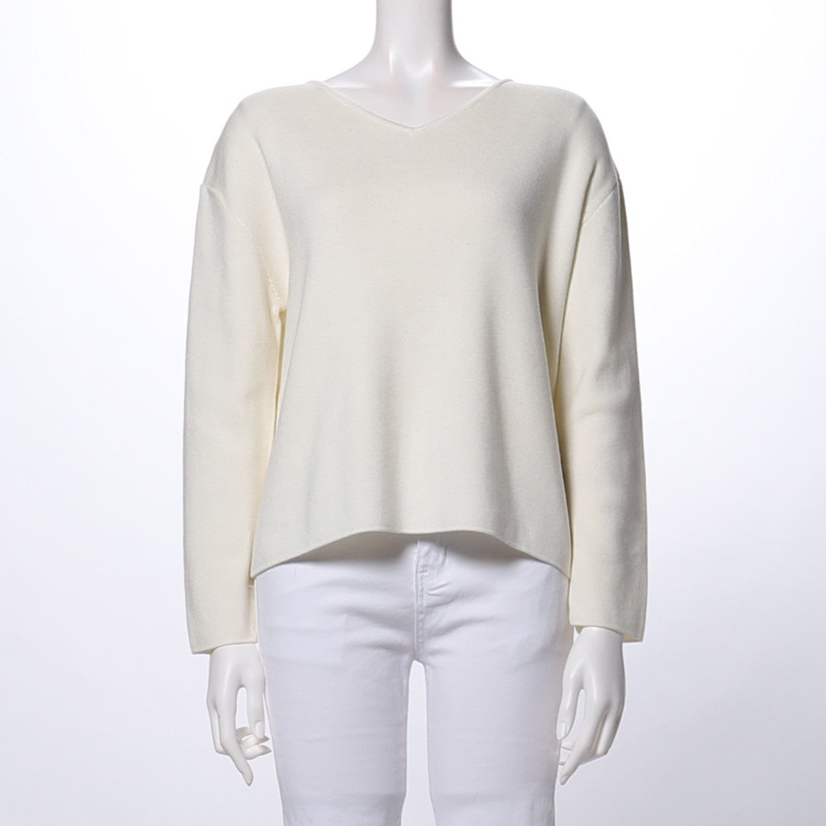 Vネックドロップショルダーニット