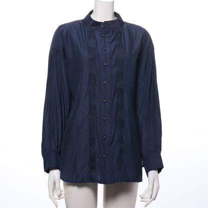 フロントデザインスタンドカラーブラウス