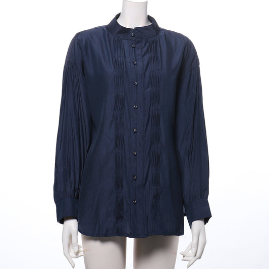 フロントデザインスタンドカラーブラウス