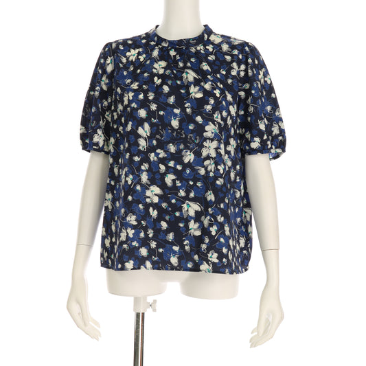 花柄ハイネックブラウス